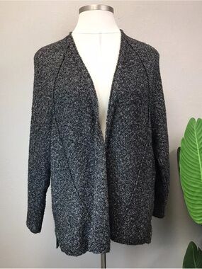 Pure Jill Grey Marled Cardigan Sweater - Size XL